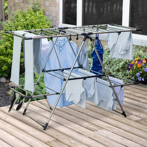 Greenway Home Products X-Large Stainless Steel Fold Away Laundry Rack