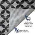 thumbnail image 2 of Fresh Kitty Durable XL Jumbo Foam Litter Box Mat – No Phthalate, Water Resistant, Traps Litter from Box, Scatter Control, Easy Clean Mats – Black & White 40"x 25", Black/White Quatrefoil, 2 of 3