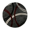 thumbnail image 2 of World Rug Gallery Contemporary Abstract Circles Design Red 6'6" Round Area Rug, 2 of 7