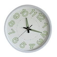 thumbnail image 3 of Reloj de pared luminoso de 12 pulgadas, reloj minimalista redondo de cuarzo para decoración de dormitorio y sala de estar, color blanco, 3 of 12