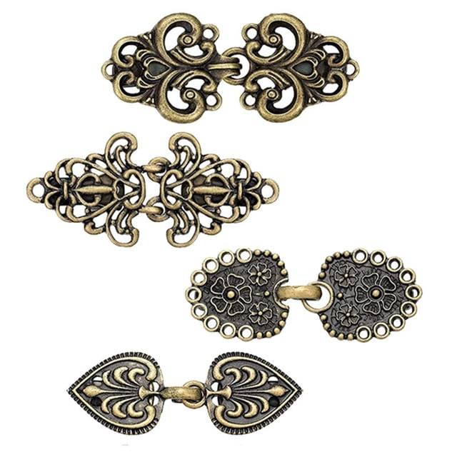 4x Clips para suéter, cierres para capa, Clips portátiles para llevar, sujetadores, Clips para cuello de cárdigan para chal, bufanda, vestidos, Bronce
