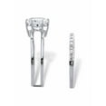 thumbnail image 2 of PalmBeach Jewelry 2.28 TCW Round White Cubic Zirconia 2-Piece Jacket Bridal Engagement Set in Platinum-plated Sterling Silver, 2 of 6
