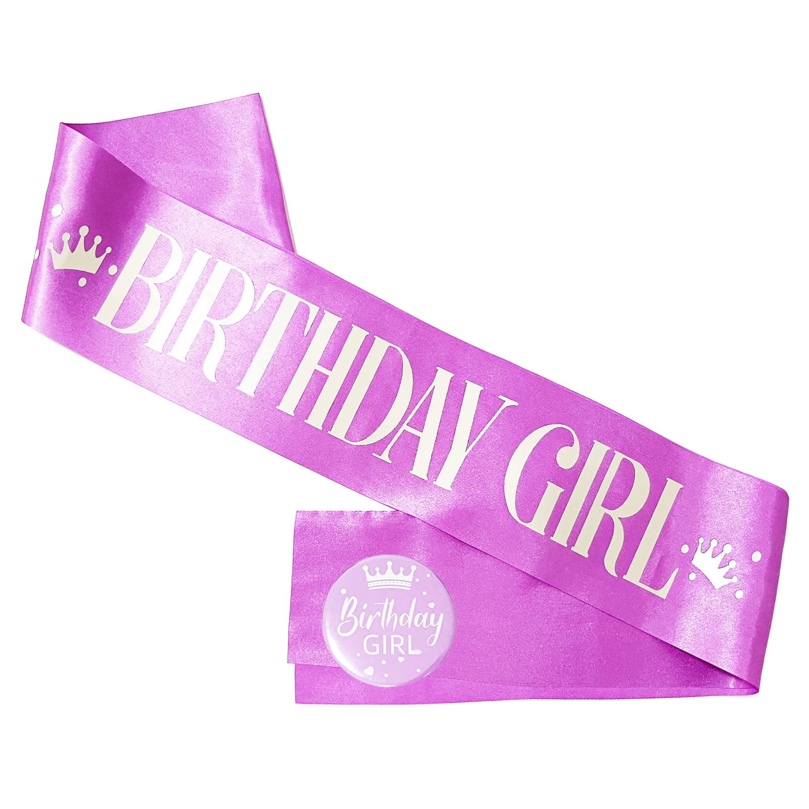 Birthday Girl Sash , Birthday Girl Pin , Purple Party Decoration Set