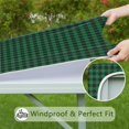 thumbnail image 6 of Green Black Checkerboard Checkered Pattern Square Fitted Tablecloth with Elastic Edge,Square Table Cover,Washable Elastic Table Cover for Home Kitchen Party Decor 34"x34", 6 of 6