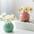 thumbnail image 4 of Hyasfey Mini Ceramic Vase Solid Color Glazed Flower Vase Desktop Decor Miniature Bud Vase for Small Hydroponic Plants Flowers Office Living Room Bedroom, 4 of 7