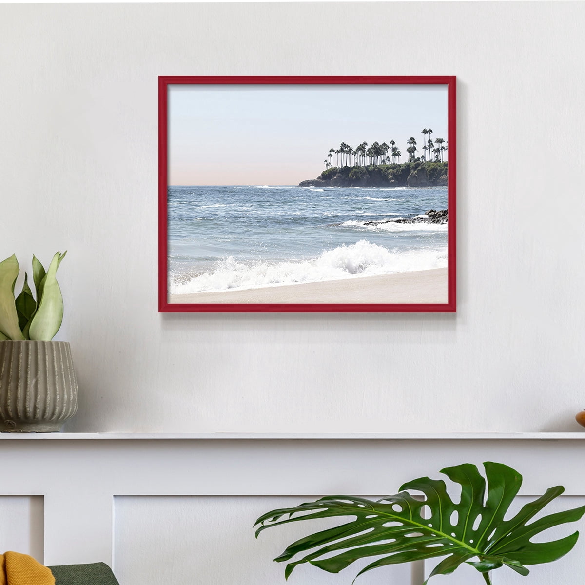 Distant Palms by Natalie Carpentieri - Restickable Framed Giclée Print