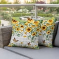 thumbnail image 3 of Sunflower Leaf Outdoor Pillow Covers Pack of 2 Summer Country Flower Eucalyptus Leaves Butterfly Grey Plaid Waterproof Throw Pillow Covers Decorative Cushion Cases for Patio Garden Tent 18x18 inch, 3 of 9