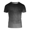 thumbnail image 4 of ZXLBBD Mens T-Shirts Gradient Color Crew Neck Workout Shirts Athletic Performance Comfort Fit Short Sleeve Tee for Gym Training Casual Summer Tshirt,Grey,3XL, 4 of 4