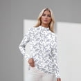 thumbnail image 4 of Cute Sweatshirts For Women Mock Neck Long Sleeve Basic Cute Fall Shirts Dressy Casual Lightweight Work Blouse Undershirt Daily Casual Top Sky Blue 3XL, 4 of 5