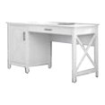 thumbnail image 2 of Bush Furniture Key West - Table with 2-drawer lateral filing cabinet, 5-shelf bookcase - rectangular - pure white oak, 2 of 8