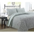 thumbnail image 2 of Cozy Line Ombre Leaf Sage Forest Green Medallion Reversible Quilt Bedding Set (Green Medallion, King - 3 Piece), 2 of 7
