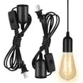 thumbnail image 1 of 2 Pcs Light Socket With Cord Outdoor Light Socket Light Bulb Base Pendant Lamp Sockets Cord For Hanging Lights With US Plug 110V, 1 of 8