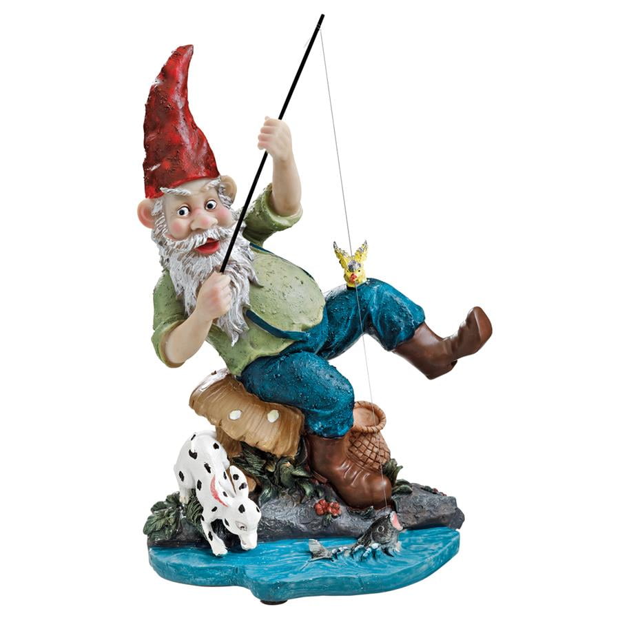 Gone Fishing Garden Gnome Statue by Design Toascano