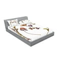 thumbnail image 2 of Ambesonne Flower Fitted Sheet & Pillow Sham Set, Lilacs Daisises Tulips, Queen, Multicolor, 2 of 2