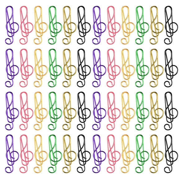 FRCOLOR 85pcs Colorful Metal Paper Clips for Clipping Documents and Papers with Creative Music Note Design