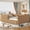 Natural, variant on PureDashio Full Size Upholstered Floor Bed,Montessori Floor Bed with Full Surround Safety Rails & Wooden Slat Support, No Box Spring Needed,Green