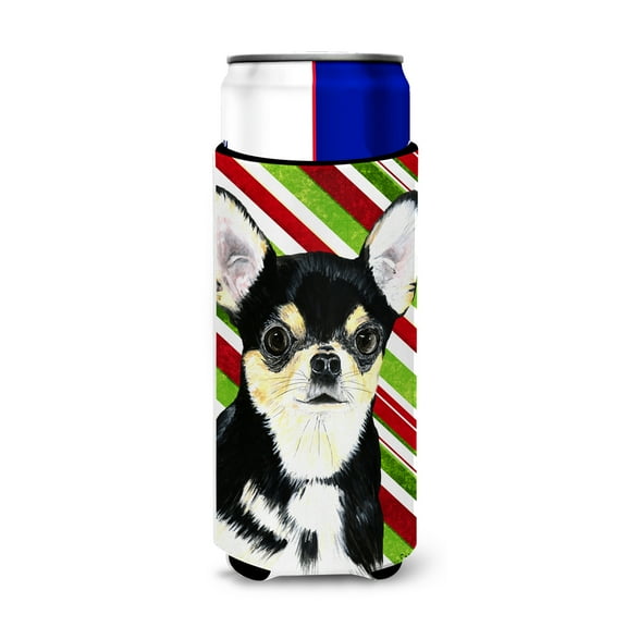 Carolines Treasures SC9359MUK Chihuahua Candy Cane Holiday Christmas Ultra Hugger for slim cans Slim Can multicolor