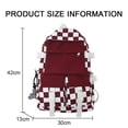 thumbnail image 2 of Mochila kawaii, mochila para estudiantes, mochila de gran capacidad, mochila para el campus con cuadros en blanco y negro, linda para niñas, 2 of 5