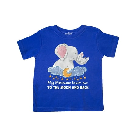 

Inktastic My Meemaw Loves me to the Moon and Back Elephant Family Gift Toddler Boy or Toddler Girl T-Shirt