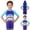 w93# Blue273, variant on Wuxian Toddler Boys One Piece Swimsuit Cute Cartoon Dinosaur Print Half Sleeve Round Neck Bodysuit Upf 50+ Sun Protection Swimwear Rashguard Rash Guard Outfit Set Trendy Beachwear,2-3 Years