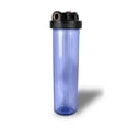 thumbnail image 2 of 20" Transparent Big Blue Housing for Whole House Water Filtration System, 1” Brass Port, Mounting (2 pack) Hardware, 2 of 7