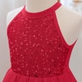 thumbnail image 6 of HOMADLES Girl Dresses for Girls for Weddings, Girls Casual Dress Solid Ruffle Dresses Tiered Layed Pageant Dress Sundress Girls Summer Sundress Red L, 6 of 8