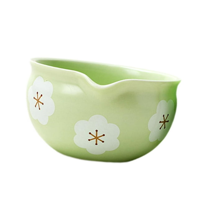 simhoa Ceramic Matcha Bowl with Spout Matcha Tea Making,Handmade,Tea Ceremony Porcelain Tea Bowl Traditional for Friends Family Gift F
