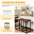 thumbnail image 4 of Rolling Kitchen Island with Drop Leaf and 2 Seatings, Islands Table with Power Outlet, 4 Drawers and Cabinet, Breakfast Bar Cabinet for Living Room, White, 4 of 7
