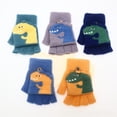 thumbnail image 5 of Guantes abatibles para niños, otoño e invierno, tejidos, resistentes al frío, cálidos, con dibujos animados, Ultraman, para niños pequeños y medianos, con protección para las manos para, 5 of 5