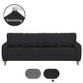 thumbnail image 2 of Skylinewears Stretch Sofa Slipcover High Spandex Couch Sofa Cover Jacquard Furniture Protector Anti-Slip Foams Included (Black, Large), 2 of 7
