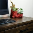 thumbnail image 3 of Ceramic Wood Plant Pot | Indoor Planter for Succulents & Flowers (Redwood Boot), 3 of 6