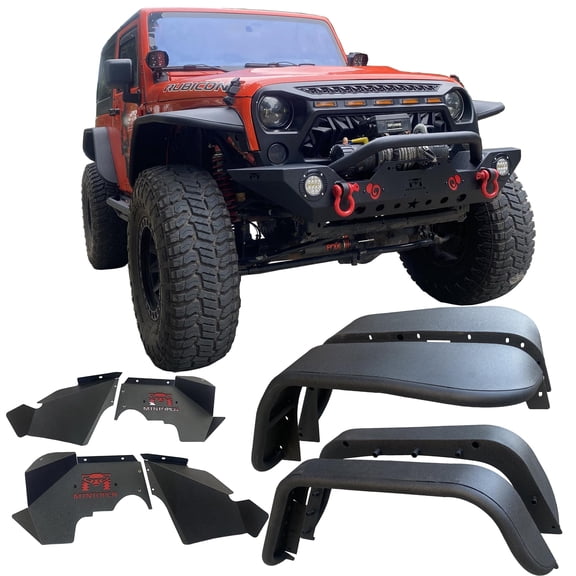 MTNTOPCN Fender Flares Premium Aluminum Compatible for Jeep Wrangler JK JKU 12 Inch