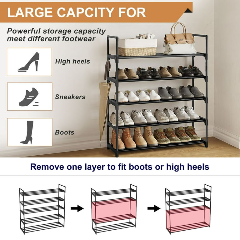 9 Tiers Shoe Rack Storage Organizer, 50-55 Pairs Large Tall Shoe and Boots  Storage Shoe Holder, Stackable Shoe Cabinet Shoe Shelf Organizer for  Entryway Closet Bedroom