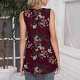 thumbnail image 4 of Women's Summer Tops Crew Neck Tank Top T Shirt Pleated Short Sleeve Tunic Tops Flare Blouse, 4 of 5