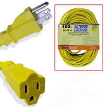 100 Foot Yellow 12 Gauge Wire 12-3 Power Cord Electric Electrical Extension