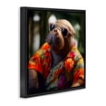 thumbnail image 4 of Stupell Industries Manatee with Aloha Shirt Animals & Insects Painting Black Floater Framed Canvas Art Print Wall Art, 18 x 18, 4 of 10