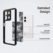 IBMRS [Anti-Scratch Double Coating] For Xiaomi Redmi Note 13 Clear Case, Shockproof Translucent Phone Cover (Camo Black)