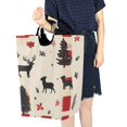 thumbnail image 4 of Yayeee Freestanding Laundry Hamper with Handle Collapsible Large Storage Basket for Clothes, Christmas Forest, 4 of 7