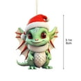 thumbnail image 3 of Beautynvta Christmas Tree Ornament, Cute Acrylic Cartoon Dragon Pendant with Christmas Hat, Christmas Hanging Ornament, Xmas Gift Pendant, Christmas Decorations, 3 of 6