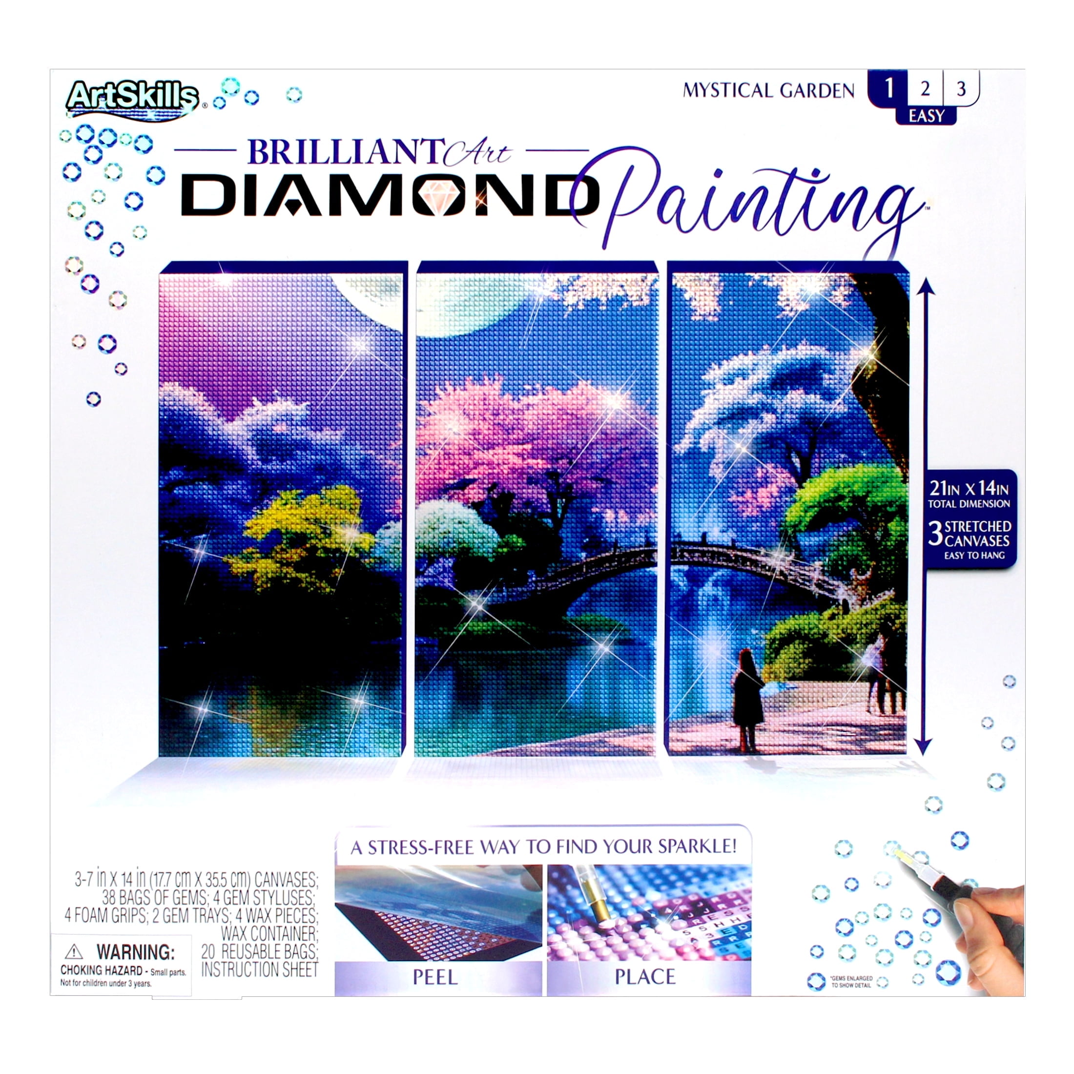 ArtSkills Brilliant Art Diamond Painting Craft Kit, Mystical Garden