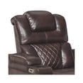 thumbnail image 2 of Benjara BM194821 Leatherette Upholstered Metal Power Recliner with Adjustable Headrest, Brown, 2 of 3