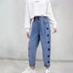 thumbnail image 2 of Odeerbi 3-14 Años Chicas Vaqueros Lindo Amor Imprimir Pantalones de Denim Primavera Verano Cintura Elástica Vaquero Pantalones de Longitud Completa Con Bolsillo, 2 of 4