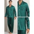 thumbnail image 5 of DARING DIVA Men's 2-Piece Homewear Button Down Long Sleeve Shirt 2XL Dark Green, 5 of 6