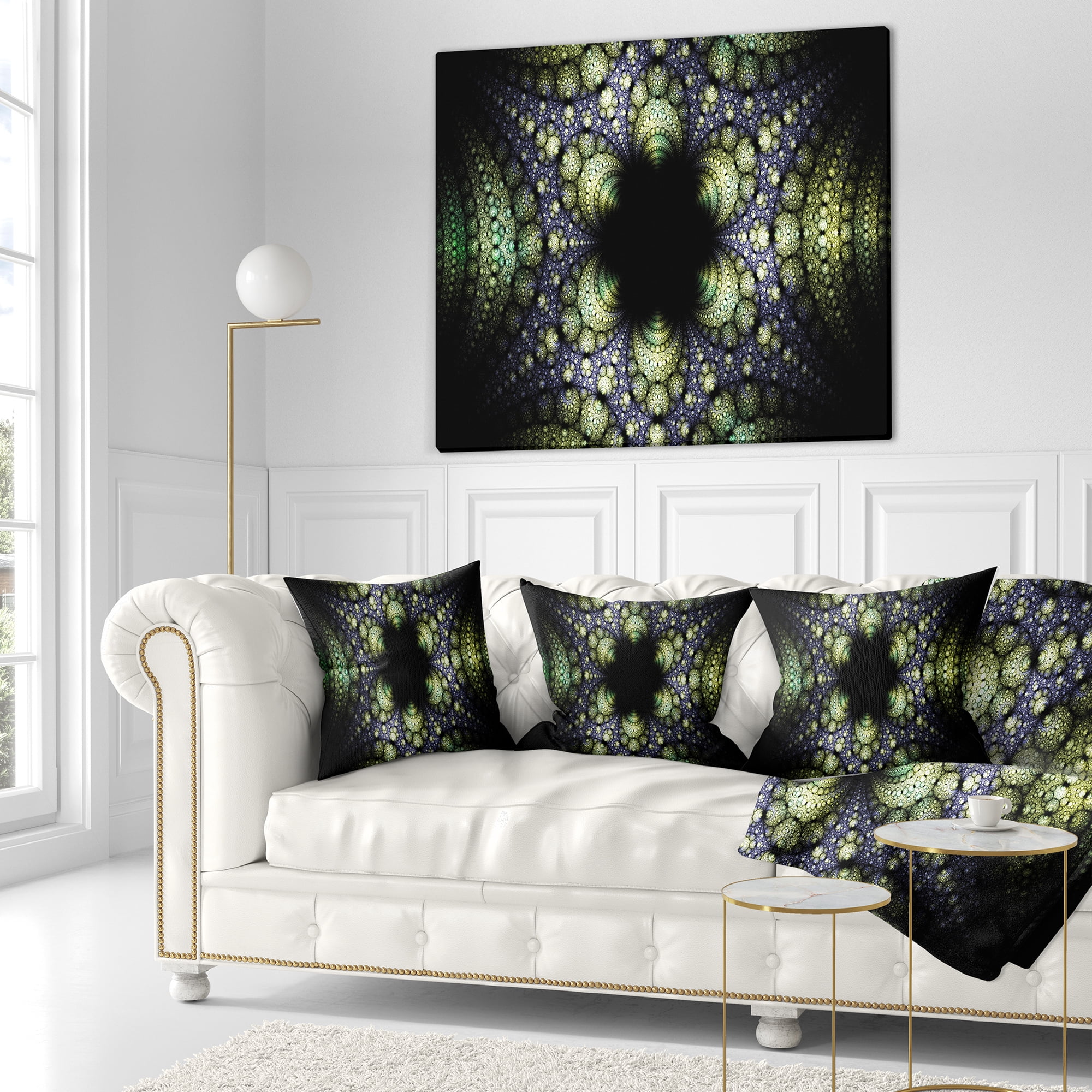 Designart Into the Center of Fraction - Abstract Throw Pillow - 16x16