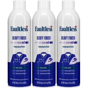 Faultless Heavy Finish Ironing Spray Starch, 3-Pack