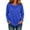 Blue, variant on Lightweight Knit Tops for Women Long Sleeve Crewneck Pullover Shirts Side Slit Loose Fit Solid Color Casual Sheer Layering Tunics Everyday Underwear Light Blue Free Size