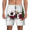 thumbnail image 2 of Goofa Vintage Buffalo Plaid Christmas Camper Printed Men's Swim Trunks Board Shorts Quick Dry Mens Swimming Trunks with Compression Liner,Breathable Fit Hawaii Beach Shorts-, 2 of 9