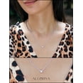 thumbnail image 2 of Dazzlingrock Collection 0.25 cttw Emerald Lab Grown White Diamond Solitaire Sideways Pendant with 18 inch Gold Chain for Women in 14K Solid White Gold, 2 of 7