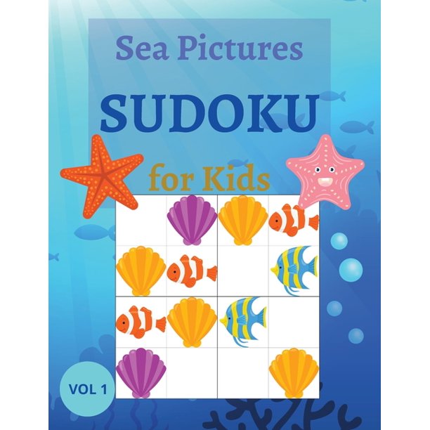 sea pictures sudoku for kids 30 easy sudoku puzzles for kids and beginners 4x4 with solutions paperback large print walmart com walmart com