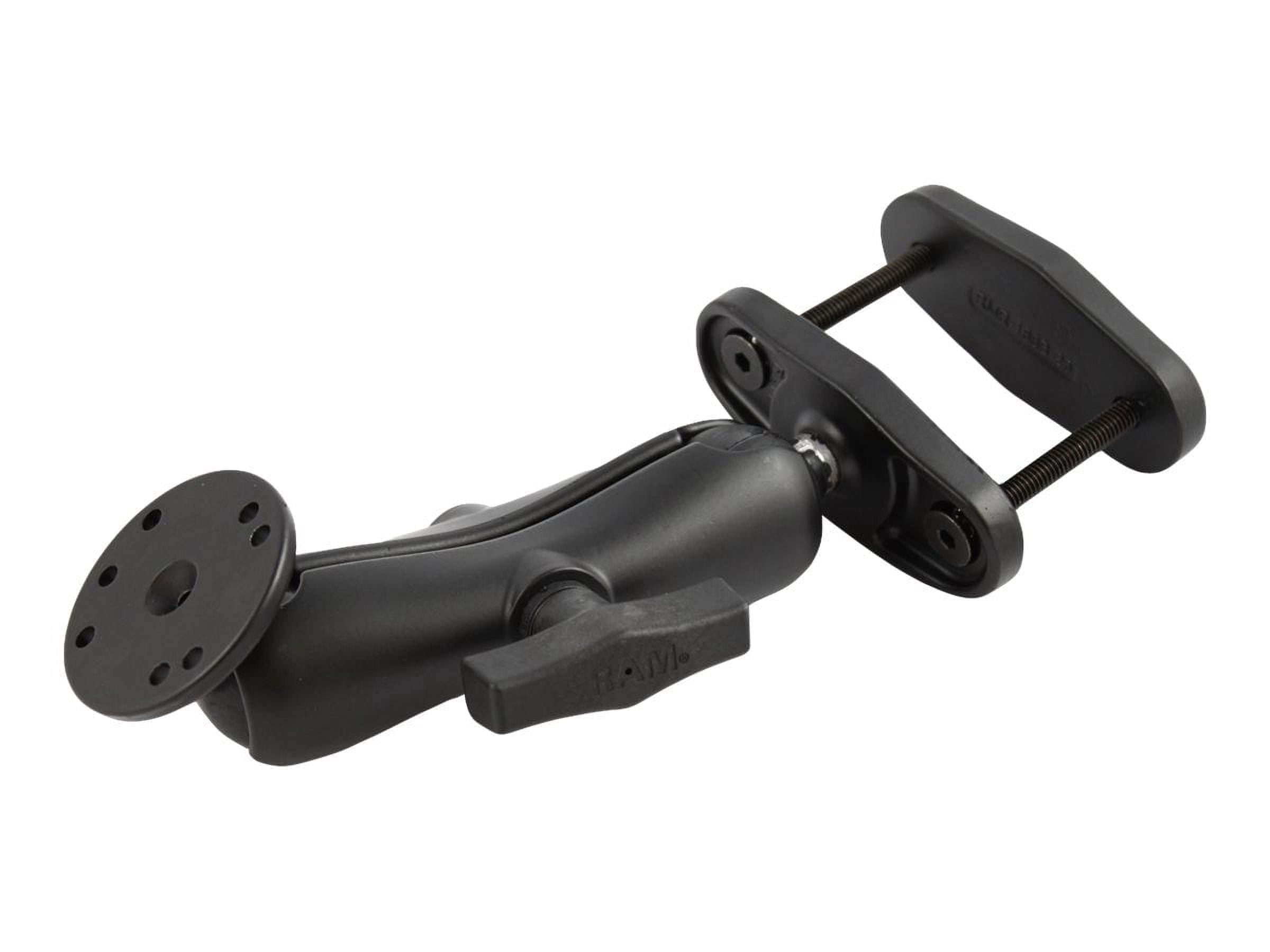 RAM-101U-247-25 RAM Mounts 2.5" Max Width Clamp Mount with C Size 1.5" Ball Double Socket Arm & 2.5" Round Plate AMPs Hole Pattern